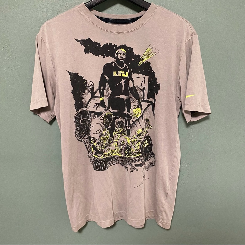 Unique Labron James Game Over Nike Dri-Fit Tee Terminator Grey size Medium